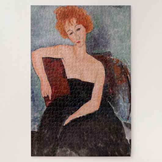 Amedeo Modigliani - Rothaariges Mädchen Abendkleid Puzzle (Vertikal)