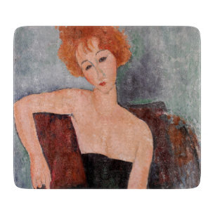 Amedeo Modigliani - Rothaariges Mädchen Abendkleid Schneidebrett