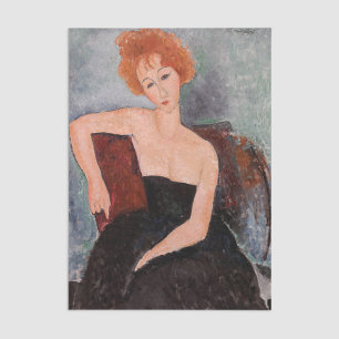 Amedeo Modigliani - Rothaariges Mädchen Abendkleid Seidenpapier