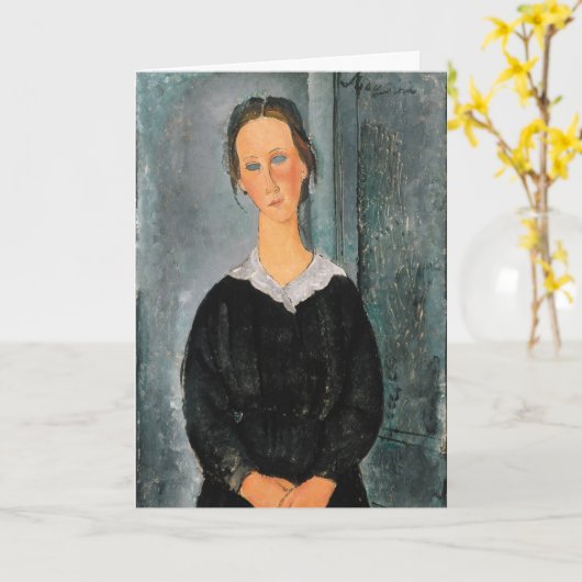 Amedeo Modigliani - Servant Girl Karte (Gelbe Blume)