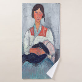 Amedeo Modigliani - Sinti und Roma Woman mit Baby Badhandtuch Set