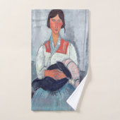 Amedeo Modigliani - Sinti und Roma Woman mit Baby Badhandtuch Set (Handtuch)