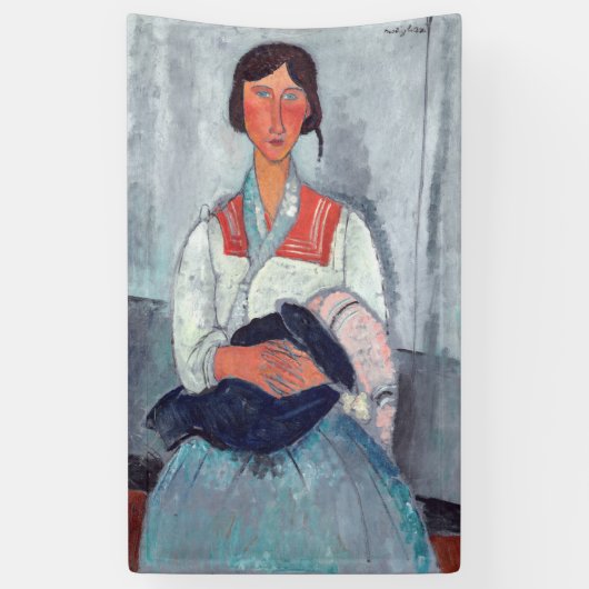 Amedeo Modigliani - Sinti und Roma Woman mit Baby Banner (Vertikal)