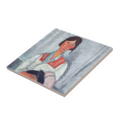 Amedeo Modigliani - Sinti und Roma Woman mit Baby Fliese (Seite)