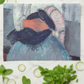 Amedeo Modigliani - Sinti und Roma Woman mit Baby Geschirrtuch (Gefaltet)