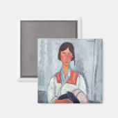 Amedeo Modigliani - Sinti und Roma Woman mit Baby Magnet (Vorderseite/Rückseite)