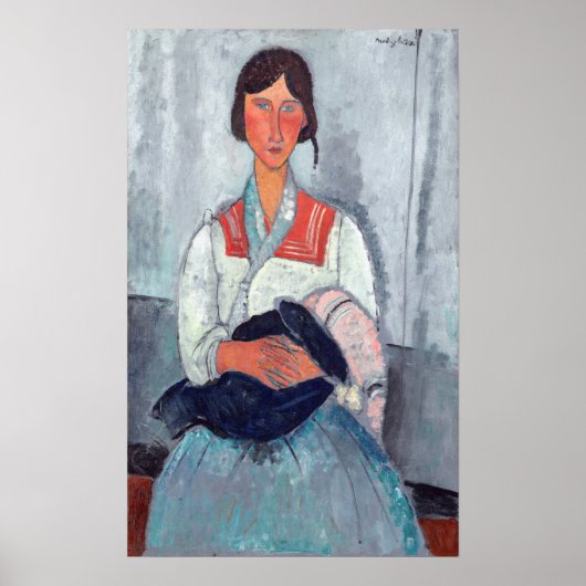 Amedeo Modigliani - Sinti und Roma Woman mit Baby Poster (Vorne)