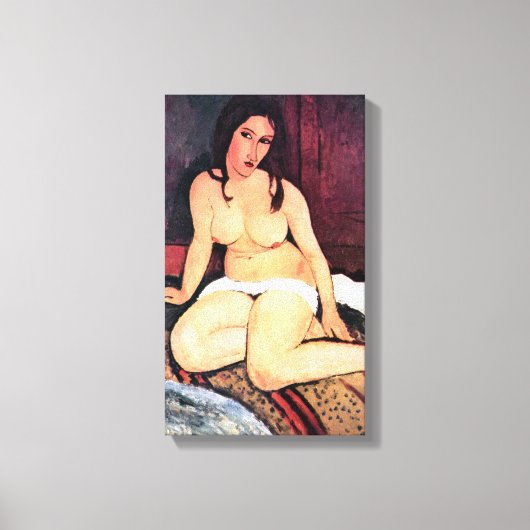 Amedeo Modigliani - sitzende Frau Leinwanddruck (Vorderseite)