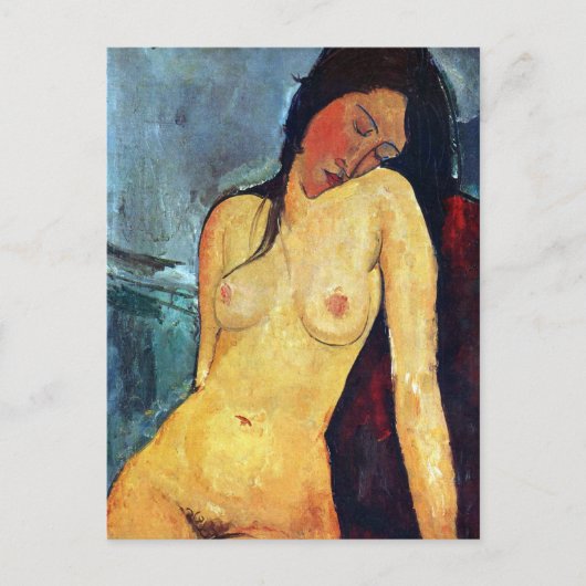 Amedeo Modigliani - Sitzende Frau Postkarte (Vorderseite)