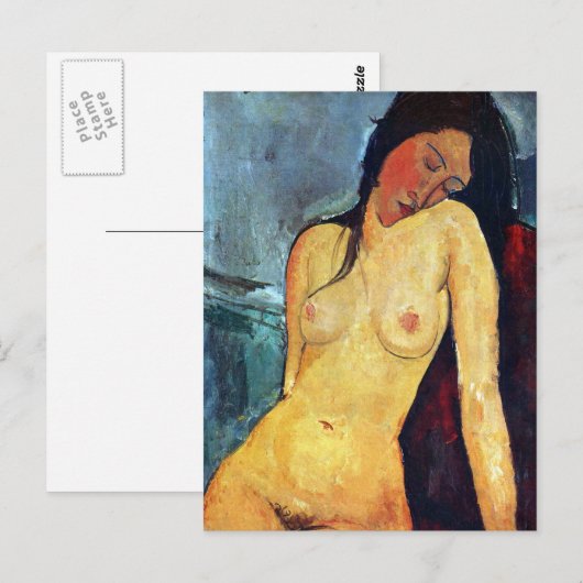 Amedeo Modigliani - Sitzgelegene Weibchen Postkarte (Vorne/Hinten)