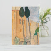 Amedeo Modigliani - Zypressen und Häuser in Cagnes Dankeskarte (Stehend Vorderseite)