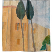 Amedeo Modigliani - Zypressen und Häuser in Cagnes Duschvorhang (Vorderseite)