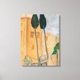 Amedeo Modigliani - Zypressen und Häuser in Cagnes Leinwanddruck