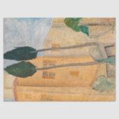 Amedeo Modigliani - Zypressen und Häuser in Cagnes Seidenpapier (Vorderseite)