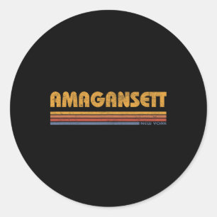 Amegansett New York Vintage Retro Urlaubs Souvenir Runder Aufkleber