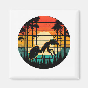 Ameise Retro Sonnenuntergang Vintage Farbige Ameis Magnet