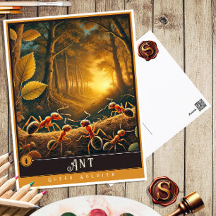 Ameise Süße Familie Vintage-Tier-Postkarte Postkarte
