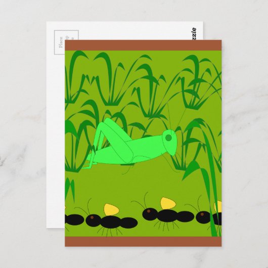 Ameise und Grasshopper Postkarte (Vorne/Hinten)