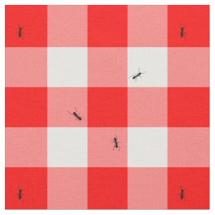 Ameisen auf den Gingham-Karos lebensgroß Stoff