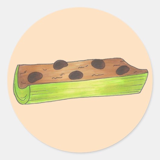 Ameisen auf einem Log Celery Peanut Butter Raisins Runder Aufkleber (Vorderseite)