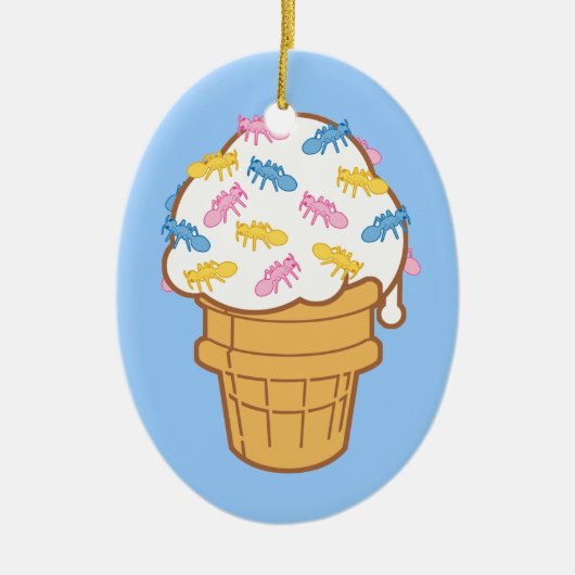 Ameisen-Eiscreme Keramik Ornament (Vorne)