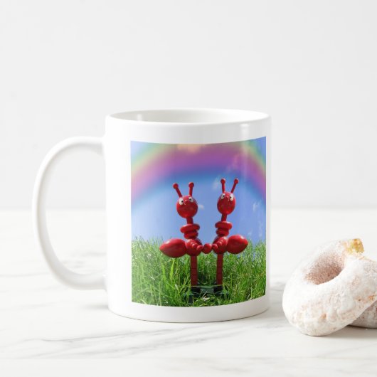 Ameisen im Gras - Beste Freunde Kaffeetasse (Mit Donut)