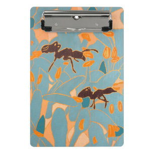 Ameisen mit blauen Blumen Australische Flora Mini Klemmbrett