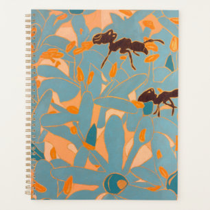 Ameisen mit blauen Blumen Australische Flora Planer