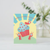 Ameisen tragen einen Cupcake Postkarte (Stehend Vorderseite)