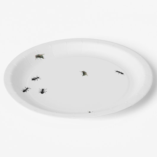 Ameisen und Fliegen Pappteller (Schrägansicht)