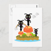 Ameisen und Pilze Postkarte (Vorne/Hinten)