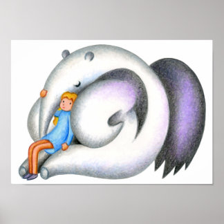 Ameisenbär und Mädchen. Poster
