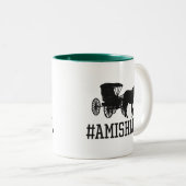 Ameisenleben - Pferd und Buggy amishlife Zweifarbige Tasse (VorderseiteRechts)