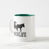 Ameisenleben - Pferd und Buggy amishlife Zweifarbige Tasse (Vorderseite Links)