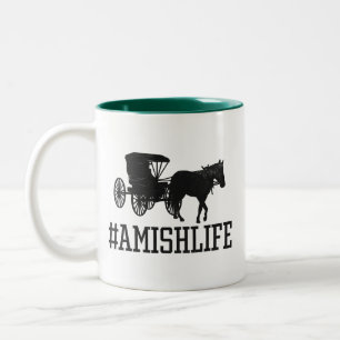 Ameisenleben - Pferd und Buggy amishlife Zweifarbige Tasse