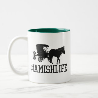 Ameisenleben - Pferd und Buggy amishlife Zweifarbige Tasse