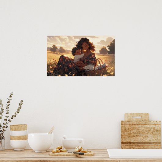 Ameisenmutter auf der Morgenwiese Poster (Küche)