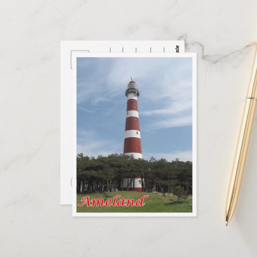 Ameland - Holland - Friesen - Leuchtturm - Postkarte (Vorderseite/Rückseite Beispiel)
