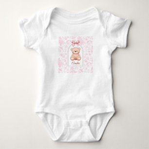 Amelia Benutzerdefiniertes rosa Teddy-Bär-Kinder Baby Strampler