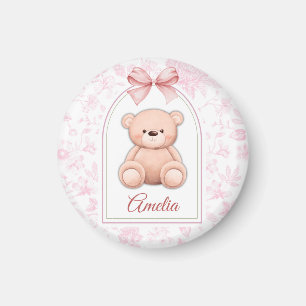 Amelia Benutzerdefiniertes rosa Teddy-Bär-Kinder Magnet