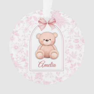 Amelia   Benutzerdefiniertes rosa Teddy-Bär-Kinder Ornament
