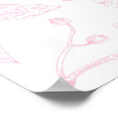 Amelia | Benutzerdefiniertes rosa Teddy-Bär-Kinder Poster (Ecke)