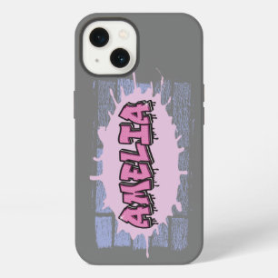 AMELIA Dein Name Mädchen Rosa Graffiti Hip Hop iPhone 13 Hülle