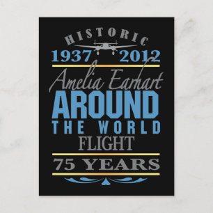 Amelia Earhart 75 Jahre Postkarte