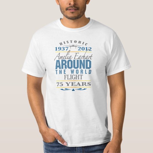 Amelia Earhart 75 Jahre T-Shirt (Vorderseite)