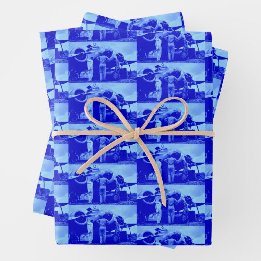 Amelia Earhart Digital Art Blue Tint Geschenkpapier Set (Beispiel)