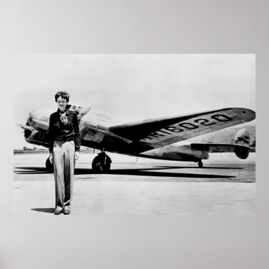 Amelia Earhart Lockheed Electra C 1937 B & W Poster (Vorne)