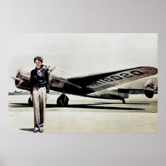 Amelia Earhart Lockheed Electra C 1937 Colorized P Poster (Vorne)