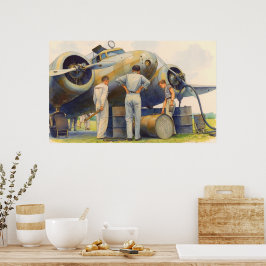 Amelia Earhart Lockheed Model 10 Electra 1937 Poster