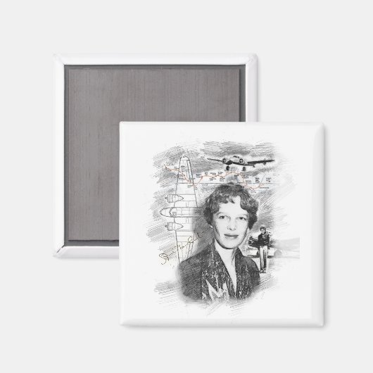 Amelia Earhart Magnet (Vorderseite/Rückseite)
